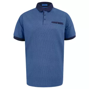 Polo D555 imprimé bleu jacquard-9XL
