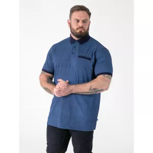 Polo D555 imprimé bleu jacquard-8XL