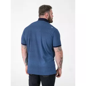 Polo D555 imprimé bleu jacquard-6XL