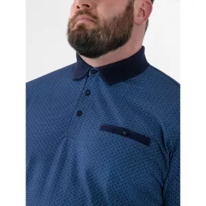 Polo D555 imprimé bleu jacquard-10XL