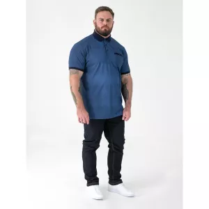 Polo D555 imprimé bleu jacquard-9XL