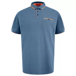 Polo D555 HARVEY bleu turquoise liseré contrasté-6XL