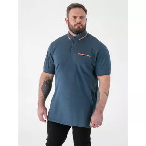 Polo D555 HARVEY bleu turquoise liseré contrasté-7XL