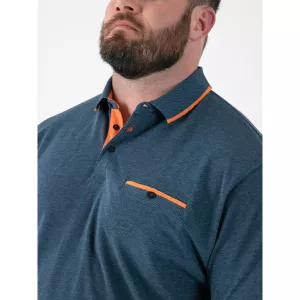 Polo D555 HARVEY bleu turquoise liseré contrasté-3XL