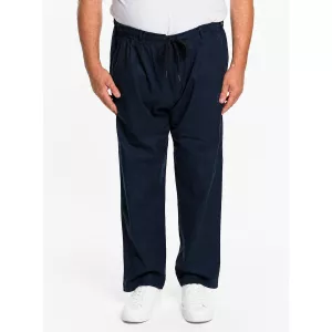 Pantalon jogger bleu marine en lin coton stretch-6XL
