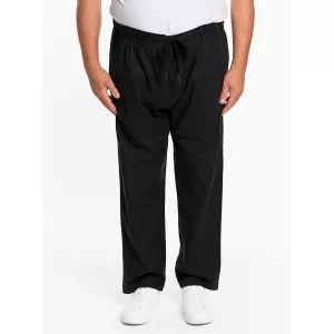 Pantalon jogger noir en lin coton stretch