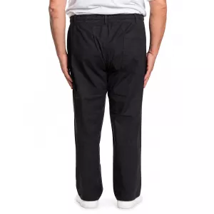 Pantalon jogger noir en lin coton stretch-6XL