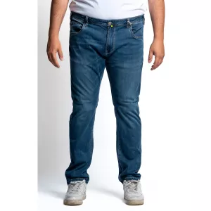 Jean 5 poches bleu délavé confort coupe droite