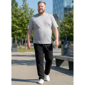 Pantalon jogging ADAMO noir zippé confort-2XL