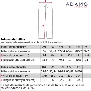 Pantalon jogging ADAMO noir zippé confort-4XL