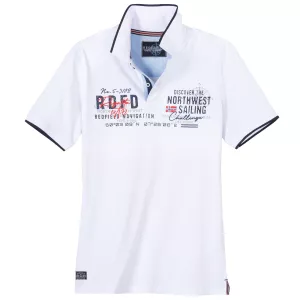 Polo Redfield marin imprimé poitrine blanc