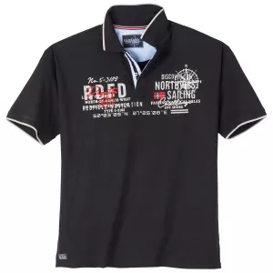 Polo Redfield marin imprimé poitrine noir-5XL