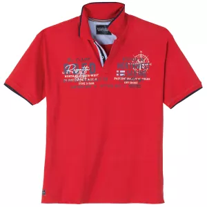 Polo Redfield marin imprimé poitrine paprika