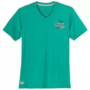 T-shirt Redfield imprimé poitrine Sunset vert piscine