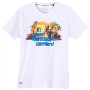 T-shirt Redfield Beach palmiers blanc