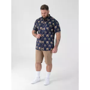 Chemise D555 palmiers jacquard bleu marine-8XL