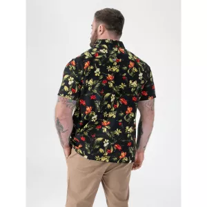 Chemise D555 hawaïenne noire-5XL