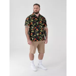 Chemise D555 hawaïenne noire-4XL