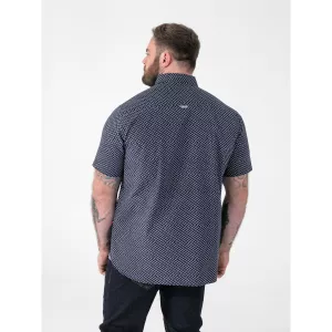 Chemise D555 Melrose imprimé iconique bleu marine-7XL