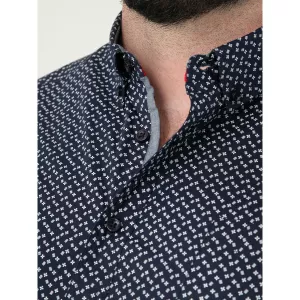 Chemise D555 Melrose imprimé iconique bleu marine-8XL