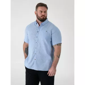 Chemise D555 Clarke bleu clair en lin coton-3XL