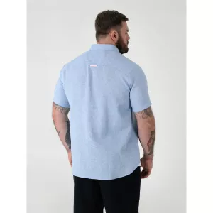 Chemise D555 Clarke bleu clair en lin coton-4XL