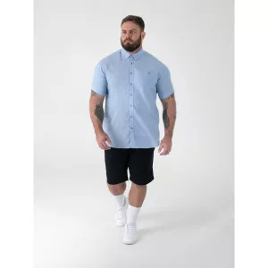 Chemise D555 Clarke bleu clair en lin coton-3XL