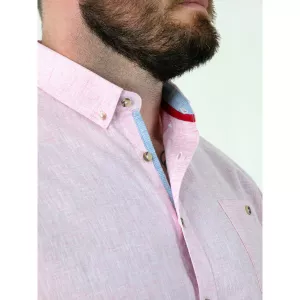 Chemise D555 Clarke Rose en lin coton-5XL