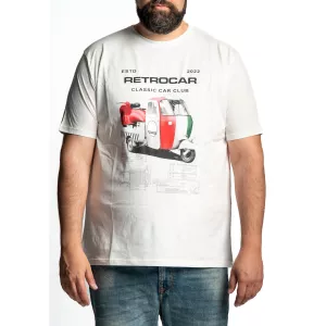 T-shirt Retrocar Ape italien blanc