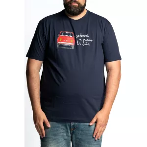 T-shirt voiture vintage bleu marine