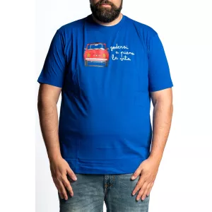 T-shirt voiture vintage bleu royal