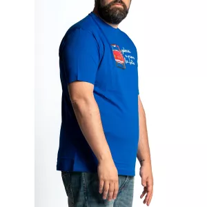 T-shirt voiture vintage bleu royal-5XL