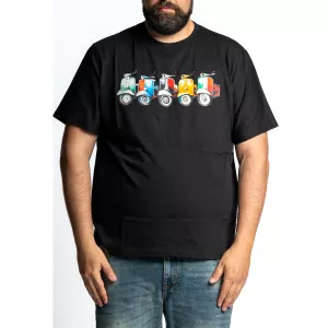 T-shirt scooters vintage noir 