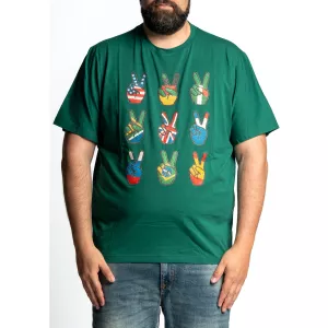 T-shirt drapeaux du monde vert sapin