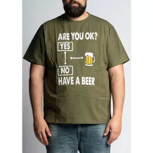T-shirt humour bière vert olive-4XL