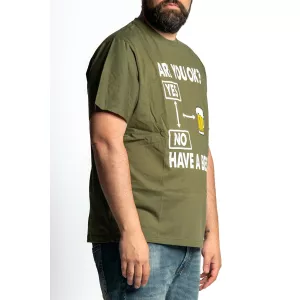 T-shirt humour bière vert olive-5XL