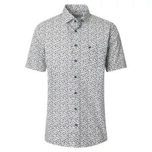 Chemise manches courtes imprimée motifs vert et bleu-2XL