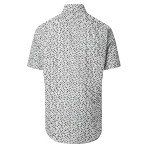 Chemise manches courtes imprimée motifs vert et bleu-5XL