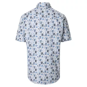 Chemise tropicale manches courtes motifs bleue-4XL