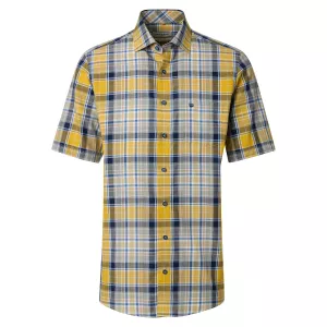 Chemise casual à carreaux Jaune 
