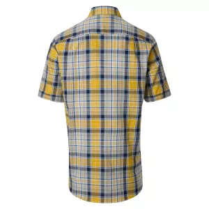 Chemise casual à carreaux Jaune -4XL
