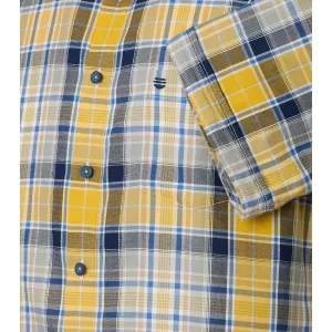 Chemise casual à carreaux Jaune -6XL