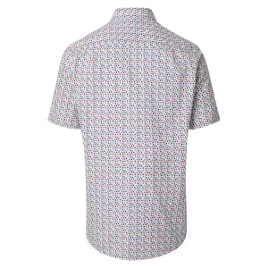 Chemise motifs floraux rouge et bleu-4XL
