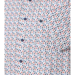 Chemise motifs floraux rouge et bleu-2XL