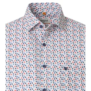Chemise motifs floraux rouge et bleu-2XL