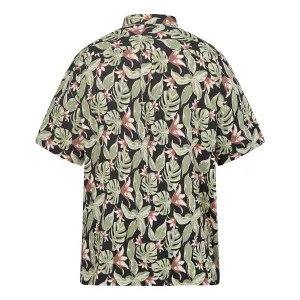 Chemise manches courtes botanique noire-6XL