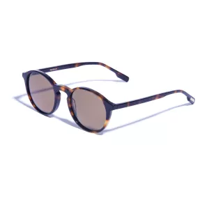 Lunettes de soleil rondes marron en bio-acétate-50-21-14