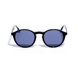 Lunettes de soleil rondes noire en bio-acétate