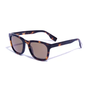 Lunettes de soleil carrées marron en bio-acétate-54-21-15