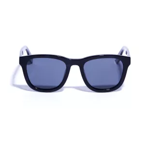 Lunettes de soleil carrées noire en bio-acétate